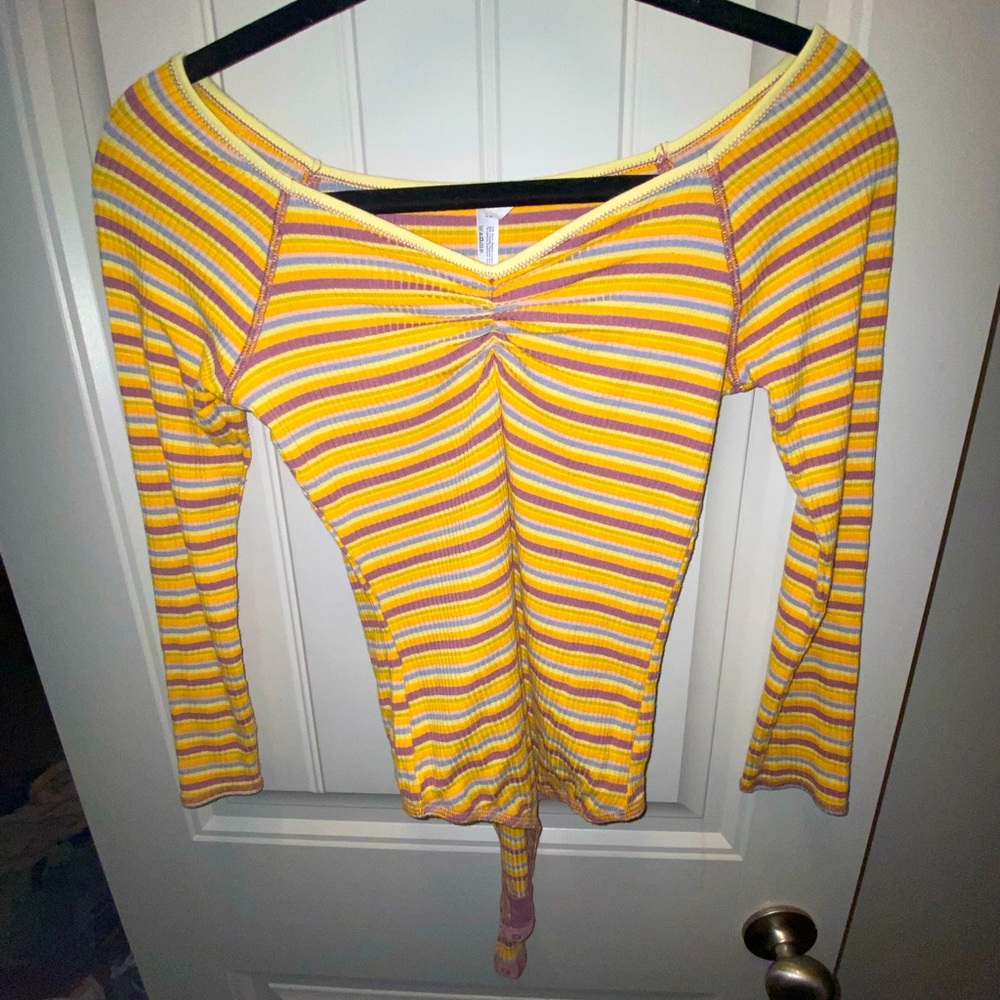 Striped Free People Body Suit. Size S/M